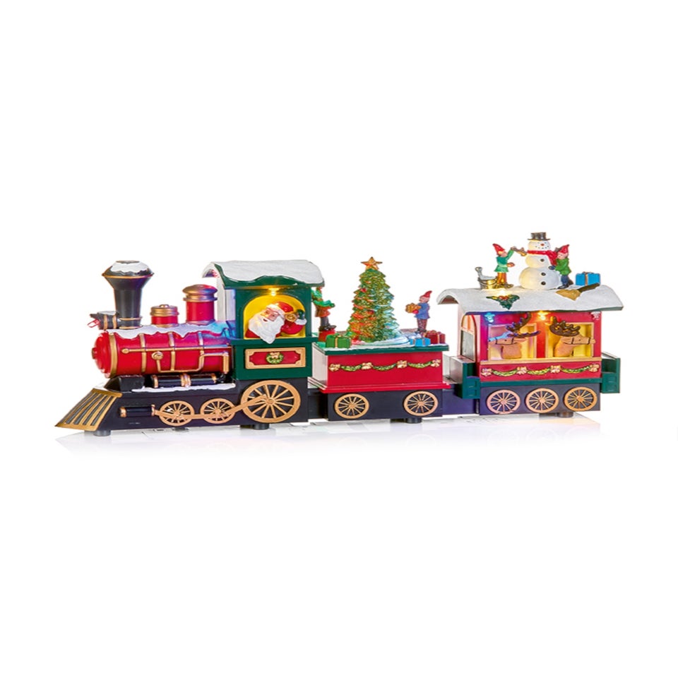 Premier Decorations Battery Operated Lit Animated Christmas Train