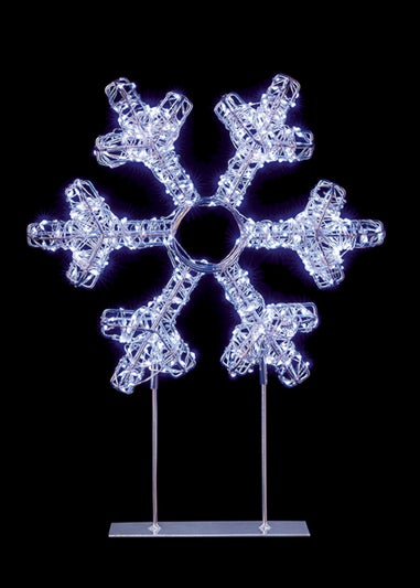 Premier Decorations Silver Table Top Snowflake with 720 Twinkling White LEDs