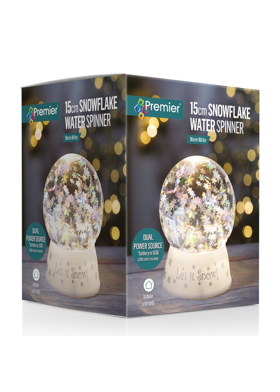 Premier Decorations Snowflake Water Spinner Globe