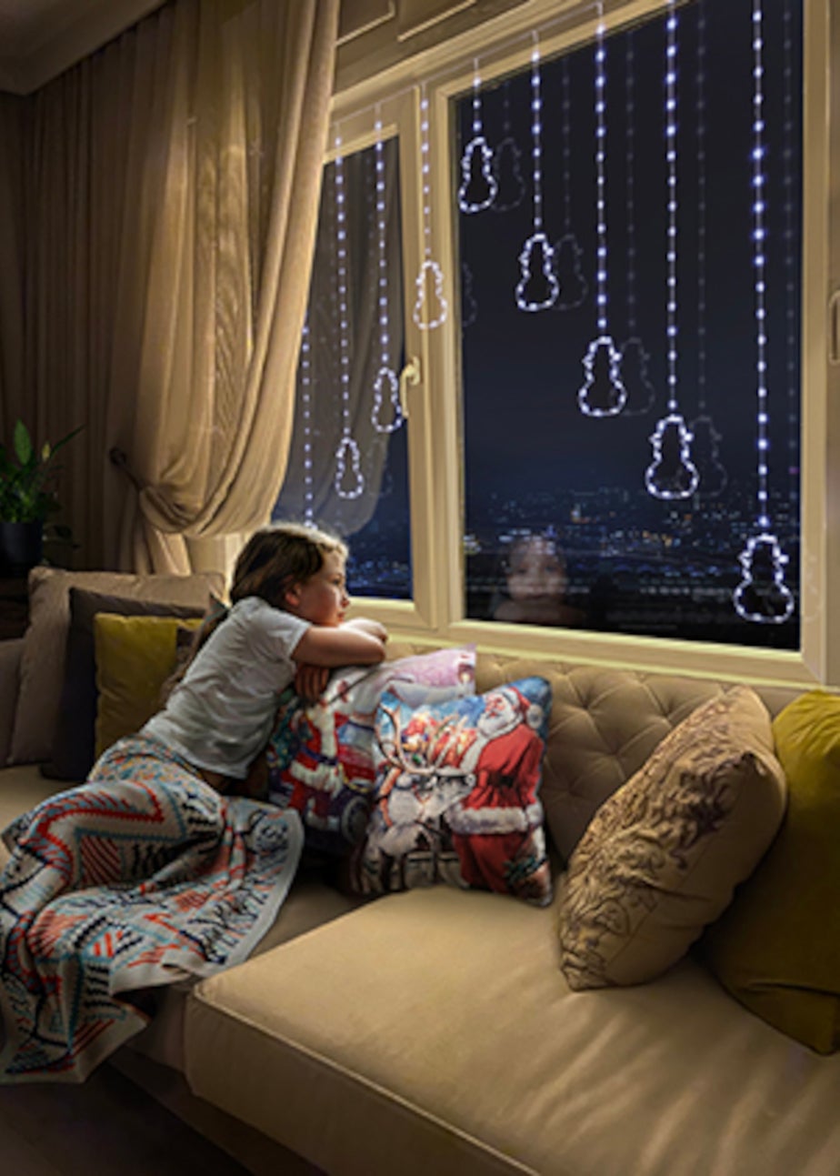 Premier Decorations Flexibright Snowman V Curtain with 258 White LEDs