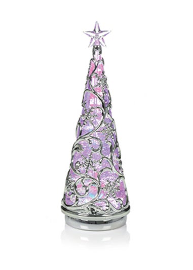 Premier Decorations Battery Operated Lit Chrome Tree with Star & Colour Changing LEDs