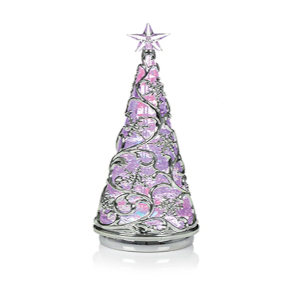 Premier Decorations Battery Operated Lit Chrome Tree with Star & Colour Changing LEDs