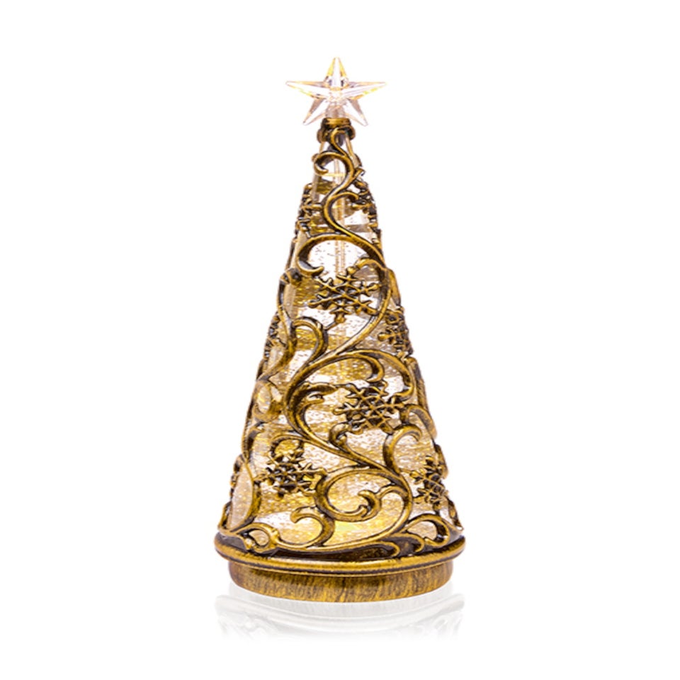 Premier Decorations White Battery Operated Lit Bronze Tree with Star