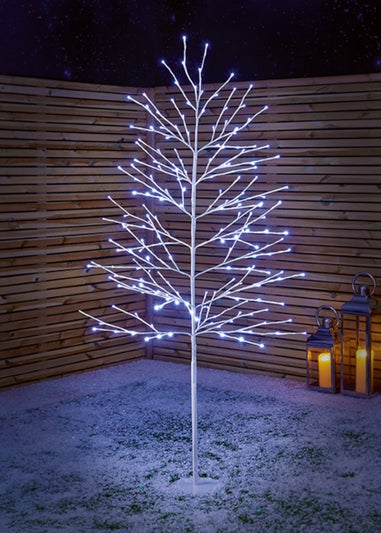 Premier Decorations Lit White Tree with 204 White LEDs