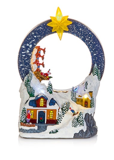 Premier Decorations Battery Operated Lit Village with Looping Santa Sleigh