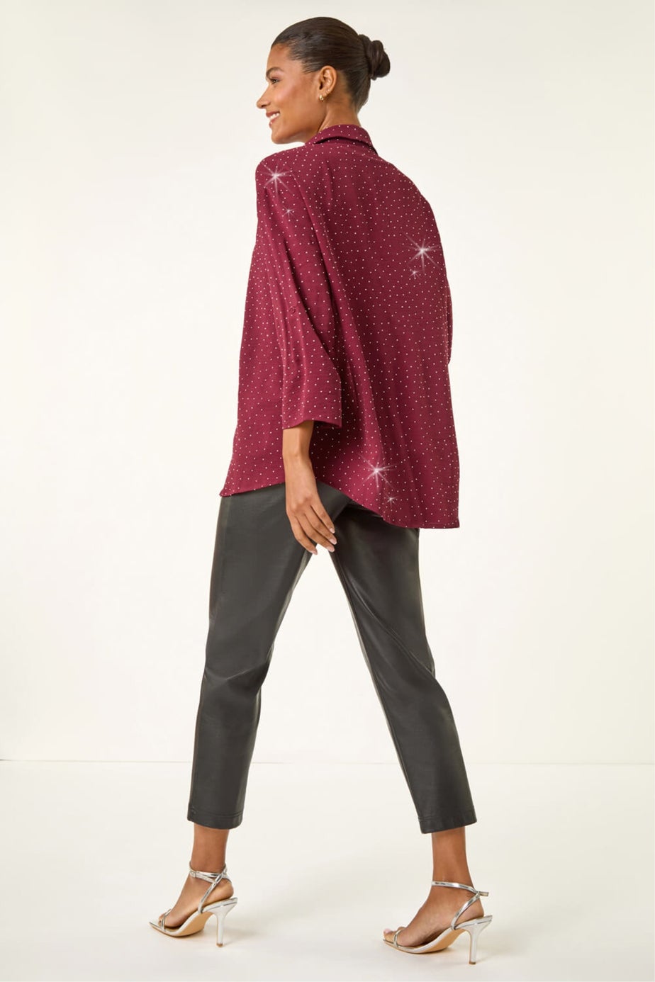 Roman Wine Hotfix Button Through Shirt