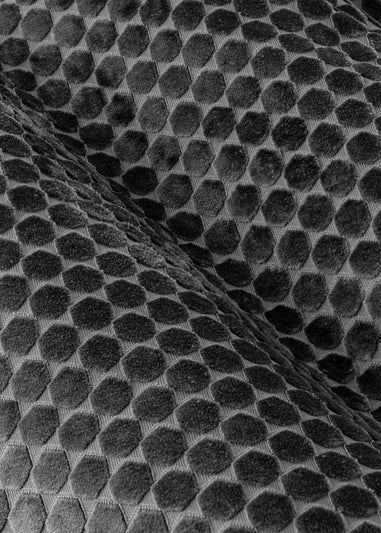 Paoletti Neptune Velvet Room Darkening Eyelet Curtain Pair Charcoal