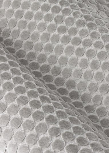 Paoletti Neptune Velvet Room Darkening Eyelet Curtain Pair Silver