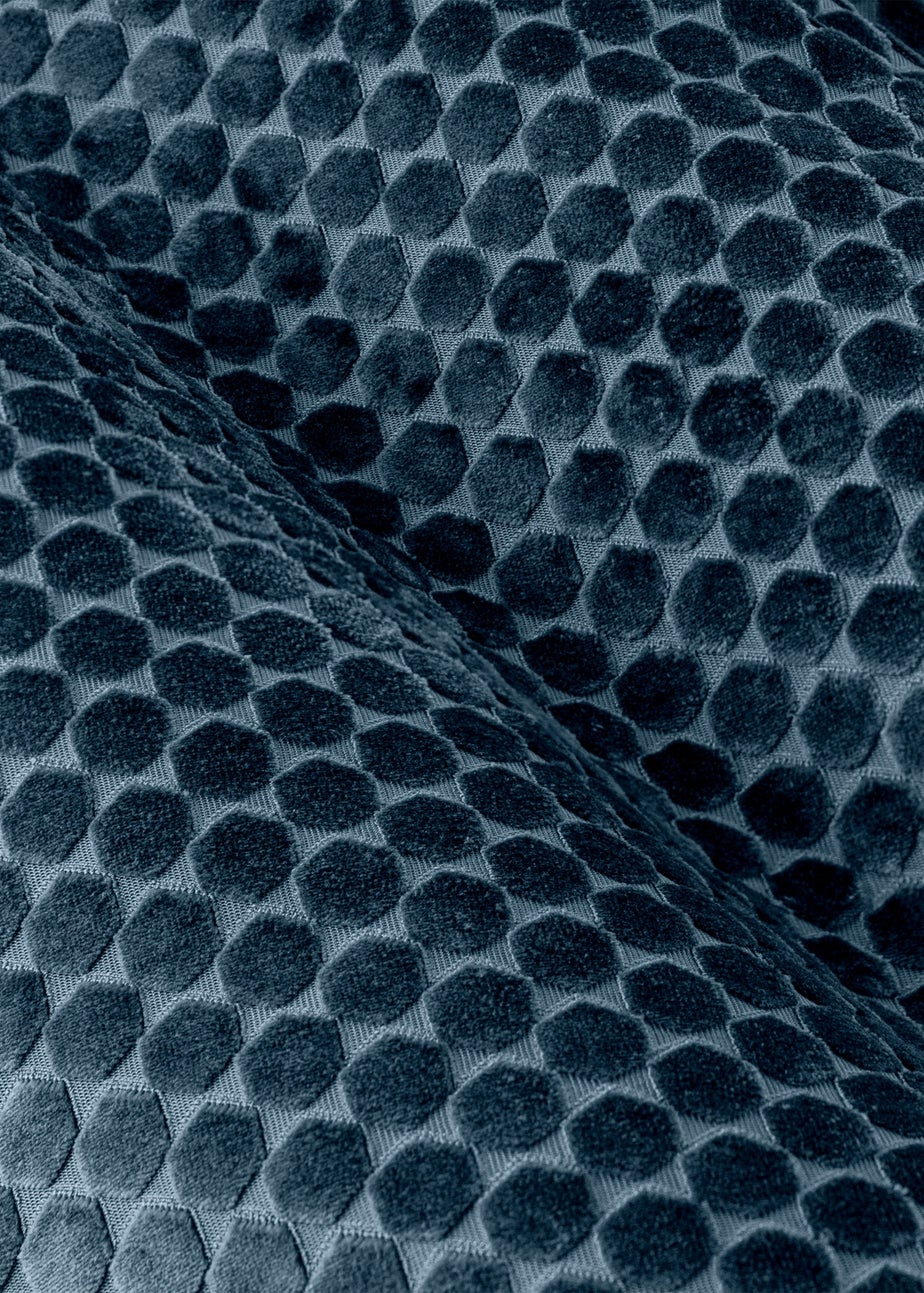 Paoletti Neptune Velvet Room Darkening Eyelet Curtain Pair Navy