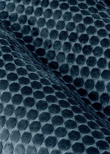 Paoletti Neptune Velvet Room Darkening Eyelet Curtain Pair Navy