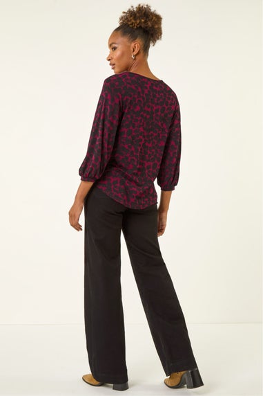 Roman Wine Abstract Spot Print Top