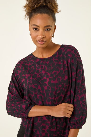 Roman Wine Abstract Spot Print Top