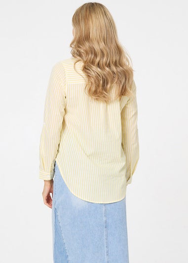 Izabel London Yellow Striped Long Sleeve Shirt