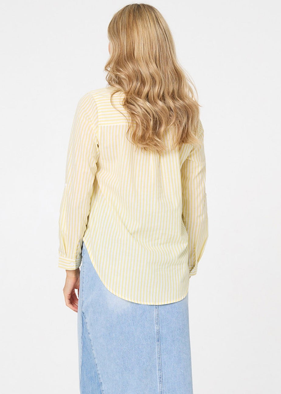 Izabel London Yellow Striped Long Sleeve Shirt