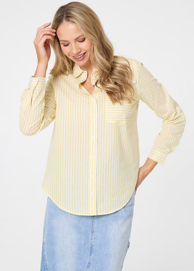 Izabel London Yellow Striped Long Sleeve Shirt