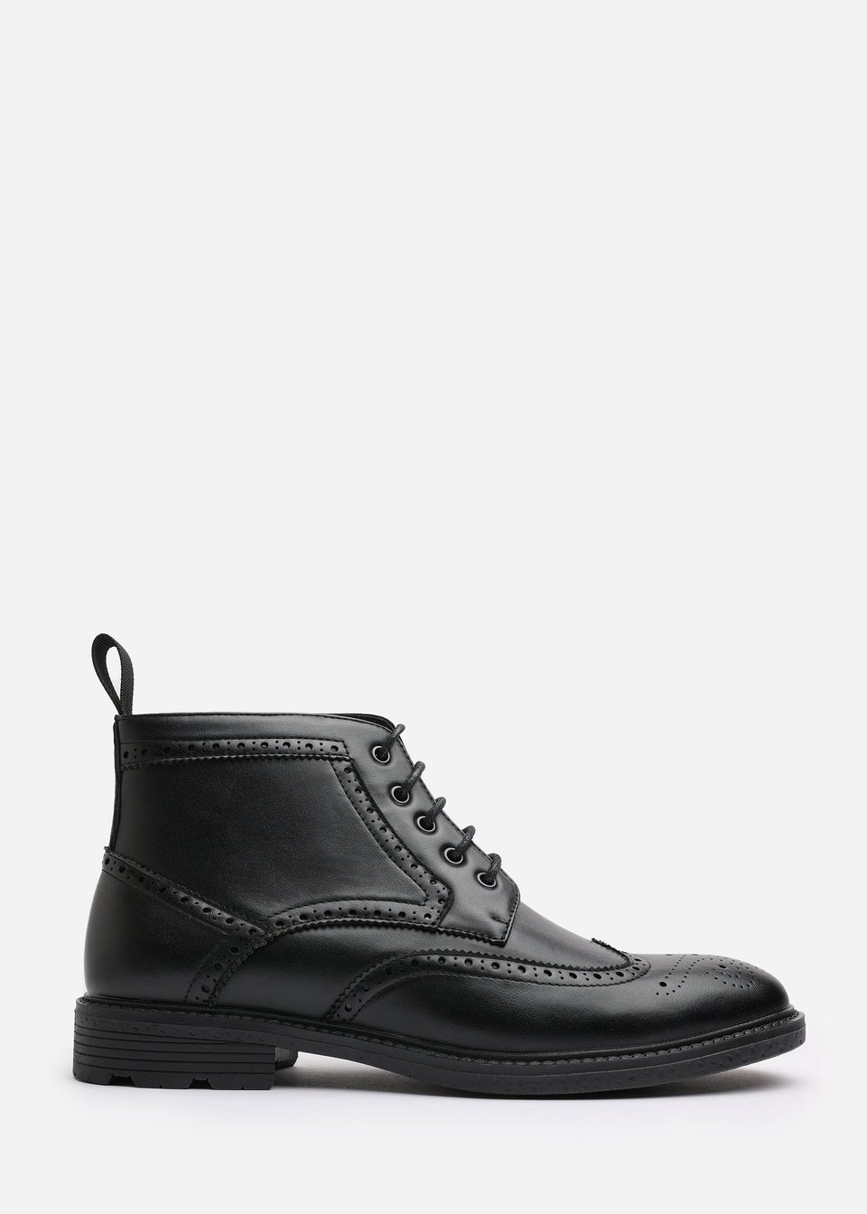 Where's That From Henry Black Brogue Lace-Up Ankle Boots