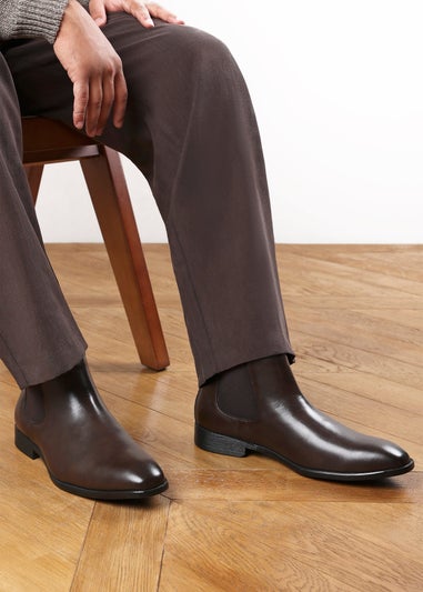Where's That From Mason Dark Brown Mens Chelsea Ankle Boots