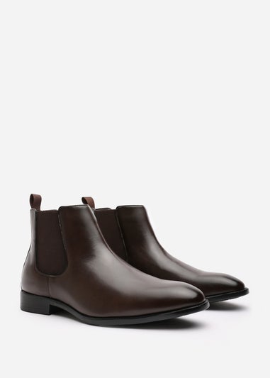 Where's That From Mason Dark Brown Mens Chelsea Ankle Boots