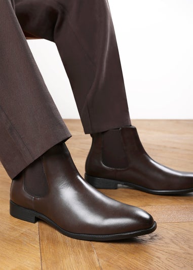 Where's That From Mason Dark Brown Mens Chelsea Ankle Boots