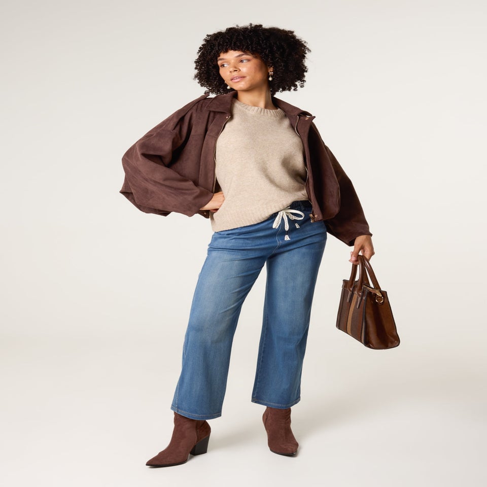 Blue Vanilla Blue Elasticated Waist Jeans With Tie