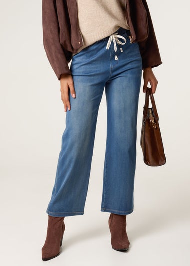 Blue Vanilla Blue Elasticated Waist Jeans With Tie