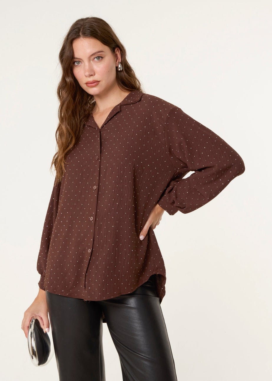 Blue Vanilla Brown Diamante Shirt