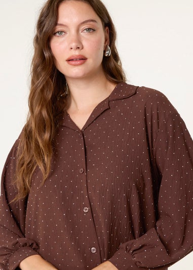 Blue Vanilla Brown Diamante Shirt