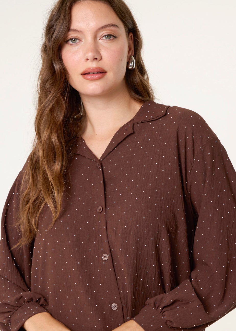 Blue Vanilla Brown Diamante Shirt