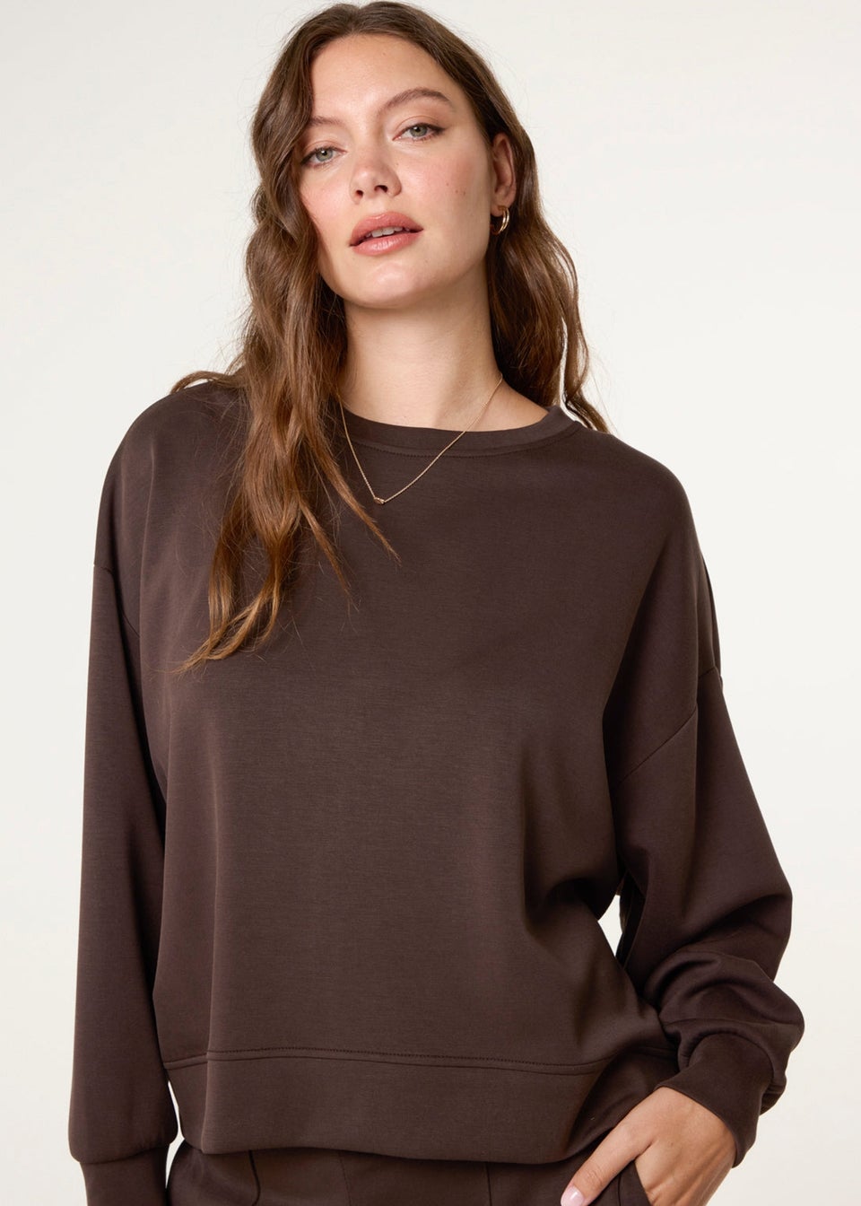 Blue Vanilla Brown Oversized Sweatshirt