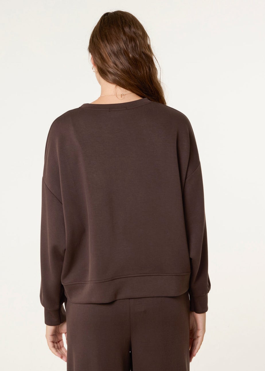 Blue Vanilla Brown Oversized Sweatshirt