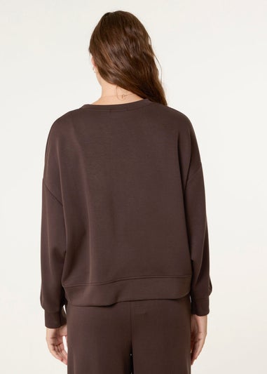 Blue Vanilla Brown Oversized Sweatshirt
