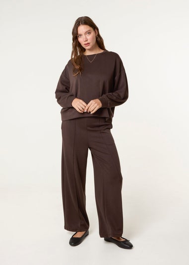 Blue Vanilla Brown Oversized Sweatshirt