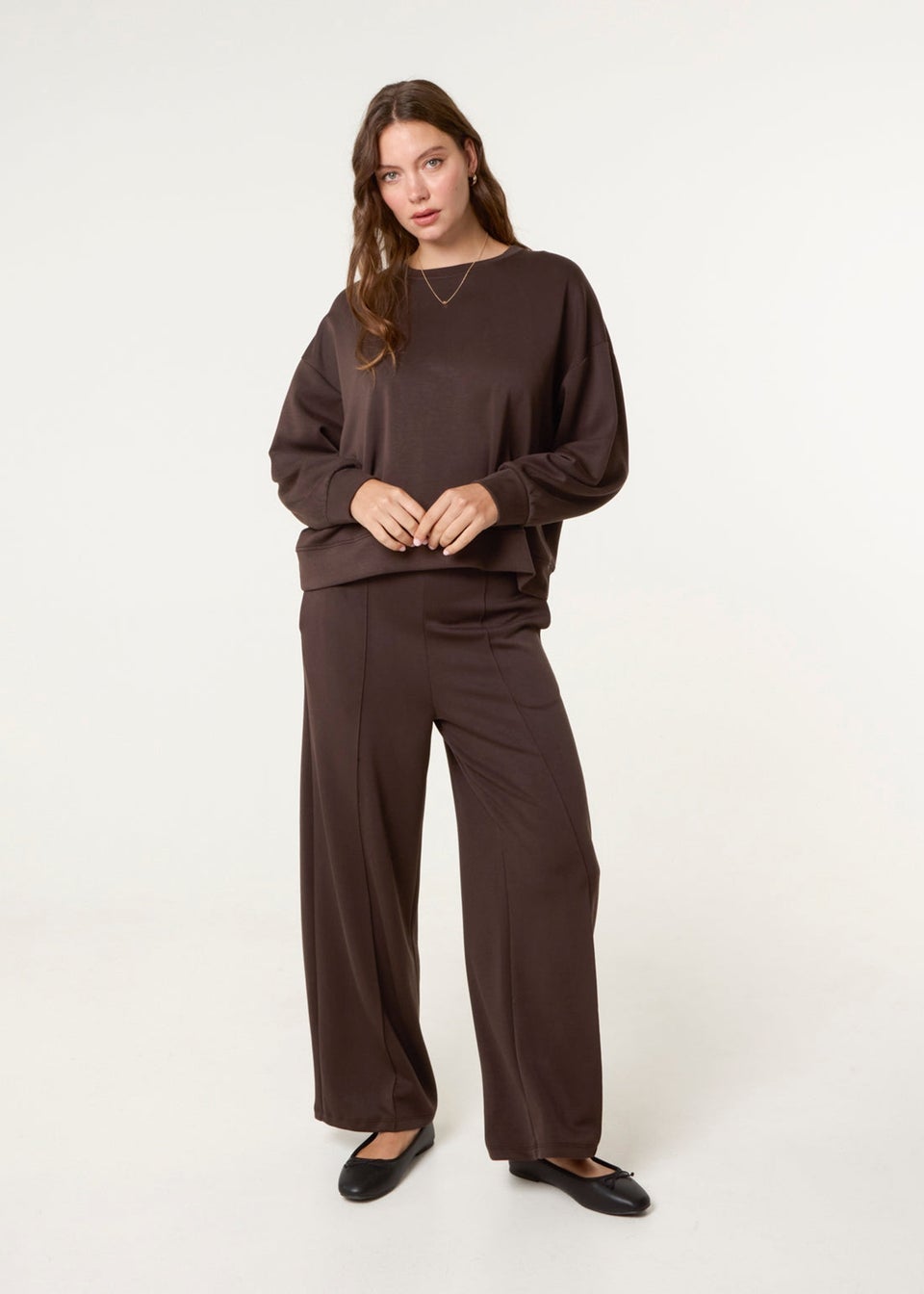 Blue Vanilla Brown Oversized Sweatshirt