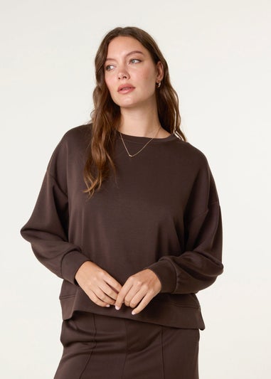 Blue Vanilla Brown Oversized Sweatshirt
