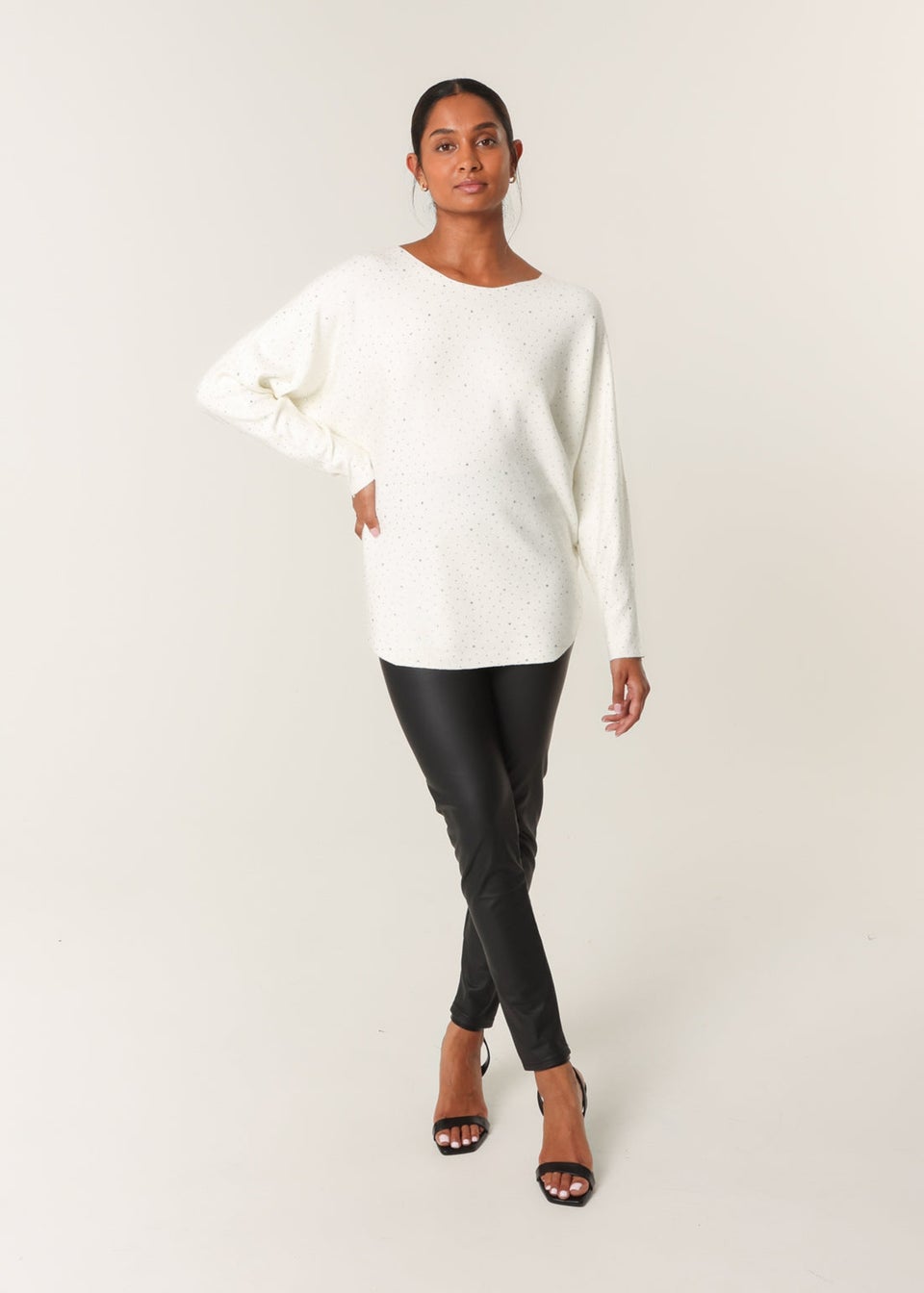 Blue Vanilla Ivory Jumper With Silver Rhinestones