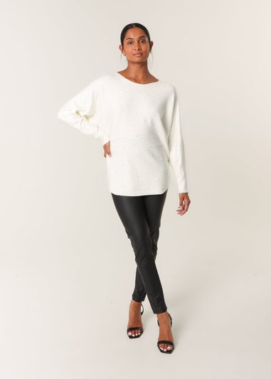 Blue Vanilla Ivory Jumper With Silver Rhinestones