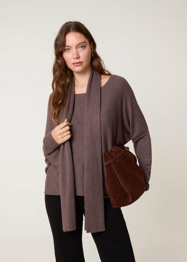 Blue Vanilla Brown Scarf Cut & Sew 2in1 Jumper