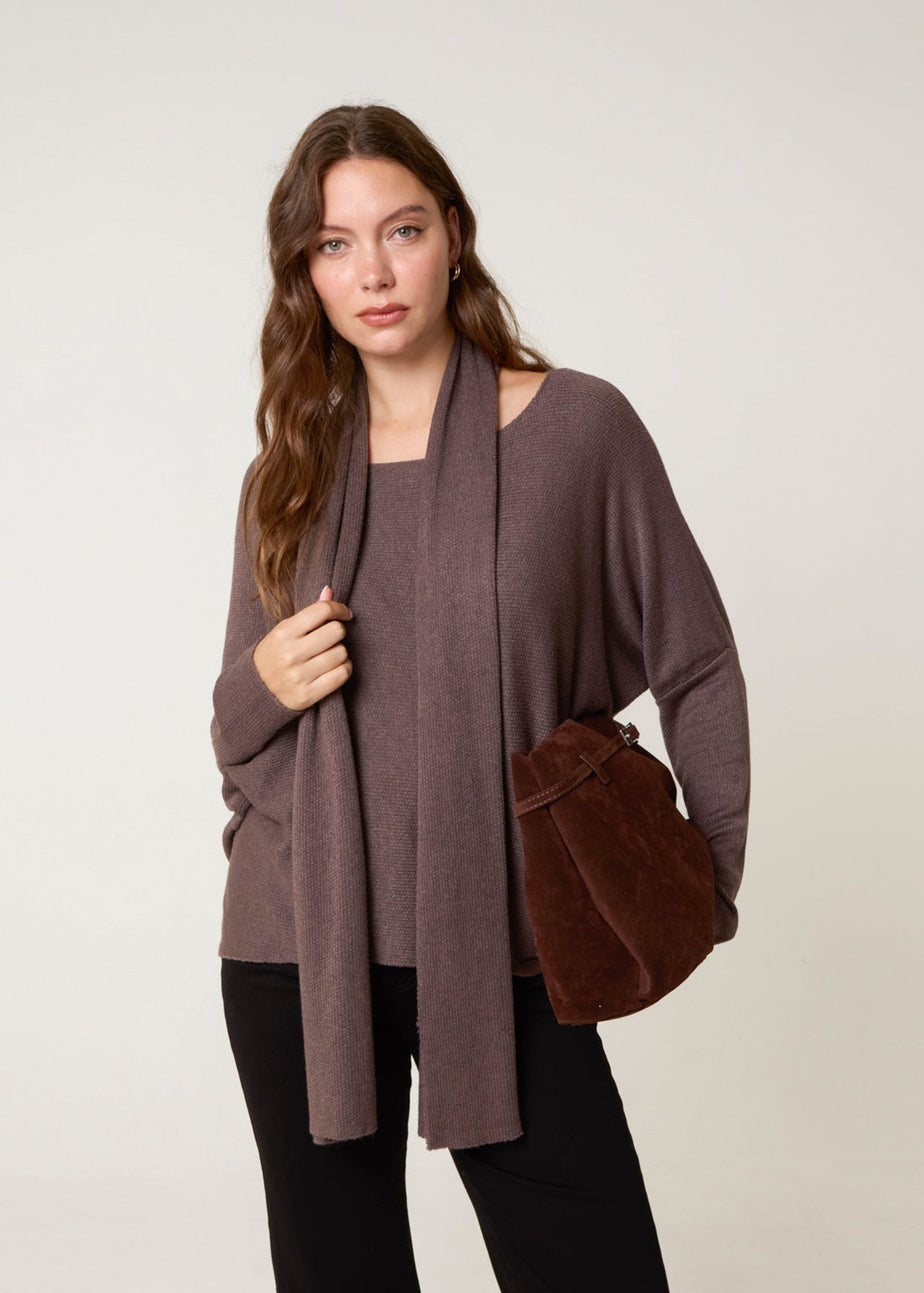 Blue Vanilla Brown Scarf Cut & Sew 2in1 Jumper