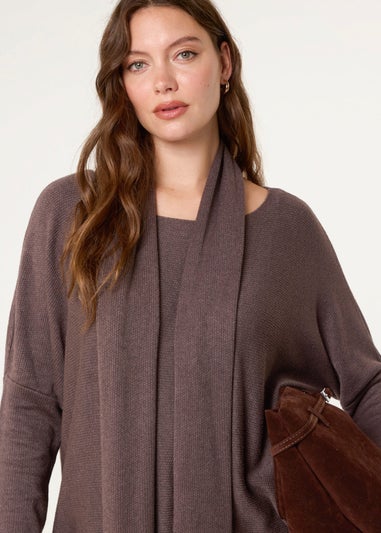 Blue Vanilla Brown Scarf Cut & Sew 2in1 Jumper