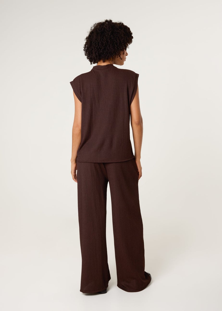 Blue Vanilla Brown Gold Button Co-ord Set