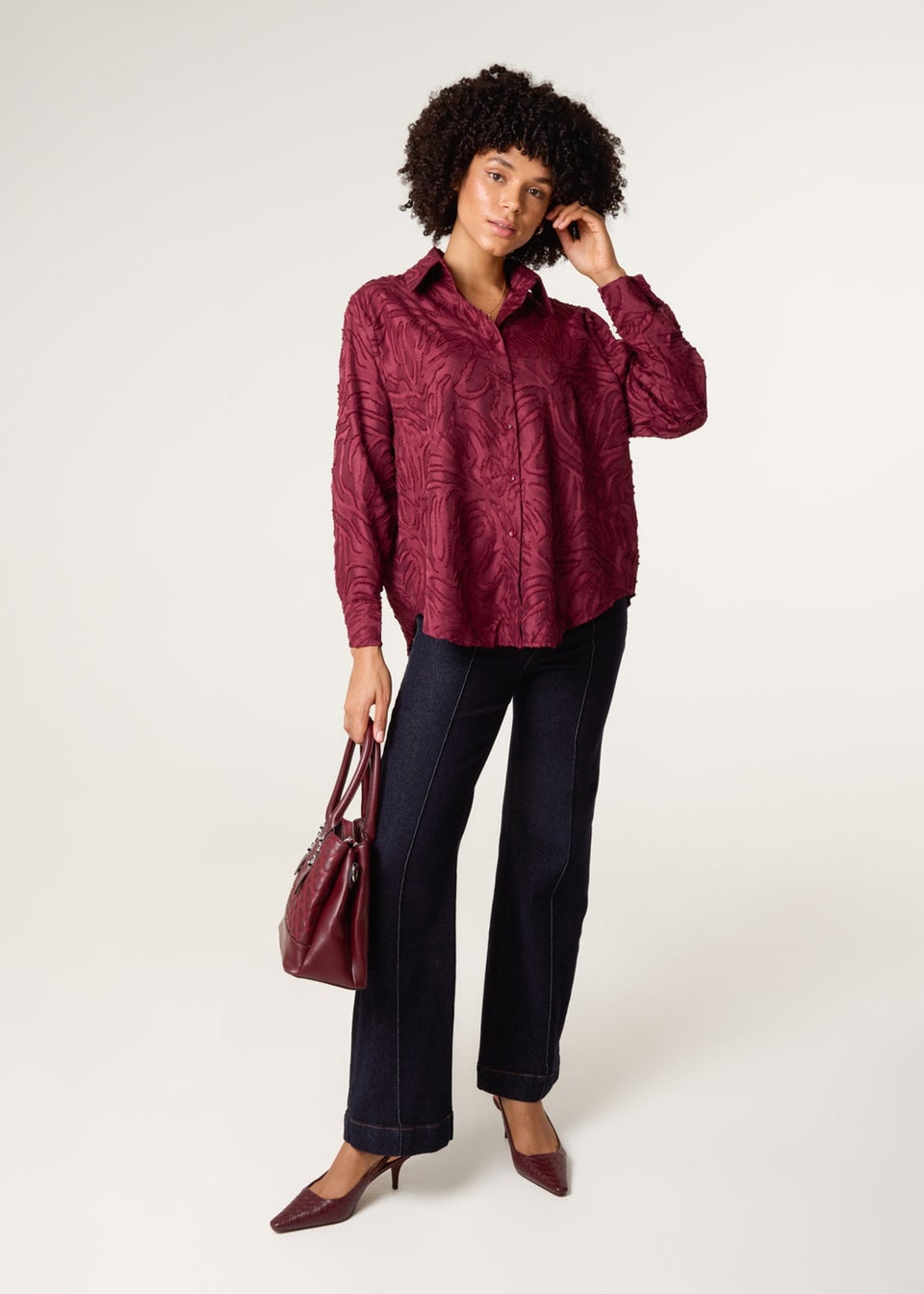 Blue Vanilla Red Burnact Oversized Shirt