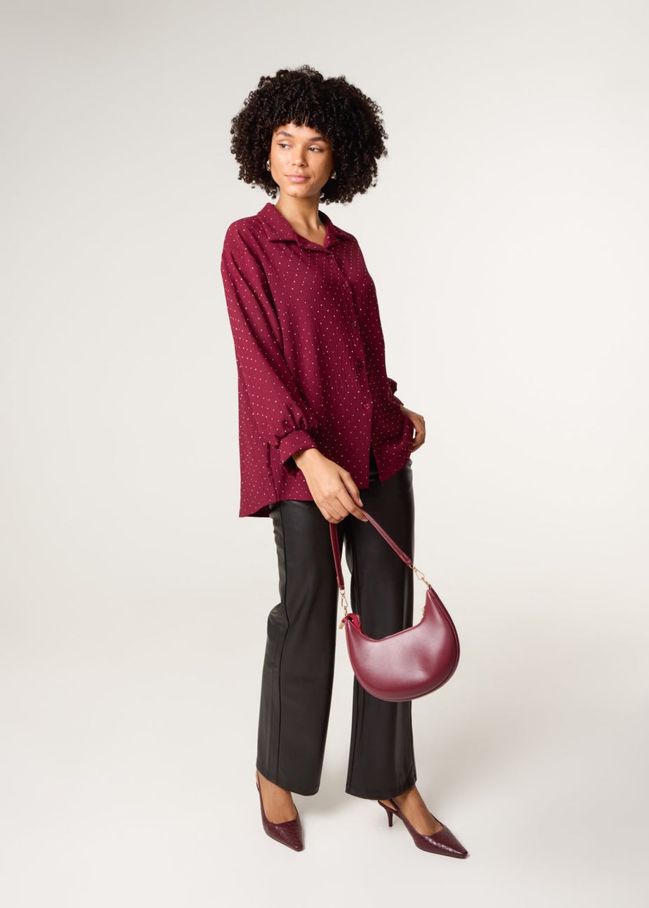 Blue Vanilla Burgundy Diamante Shirt