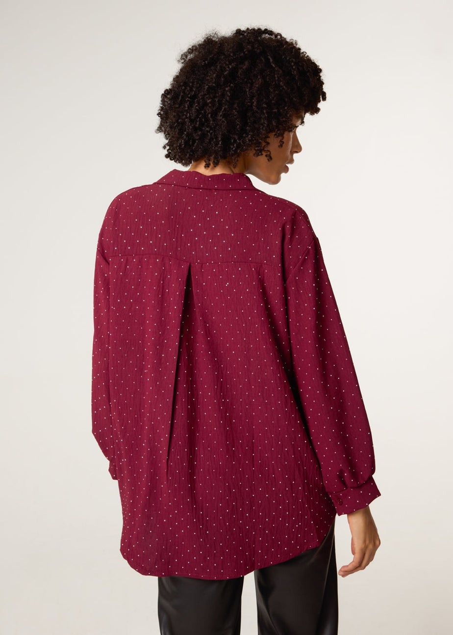 Blue Vanilla Burgundy Diamante Shirt