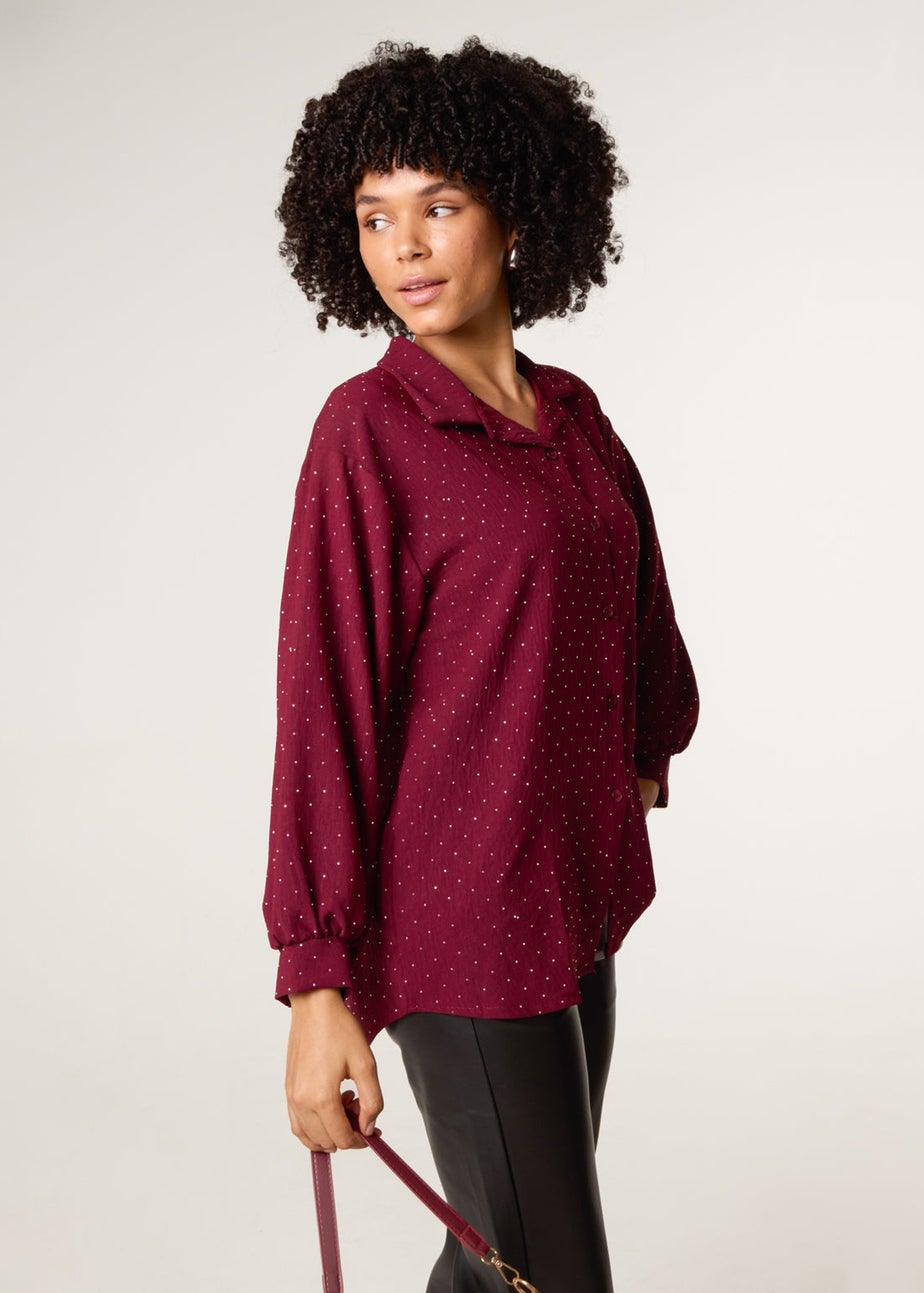 Blue Vanilla Burgundy Diamante Shirt