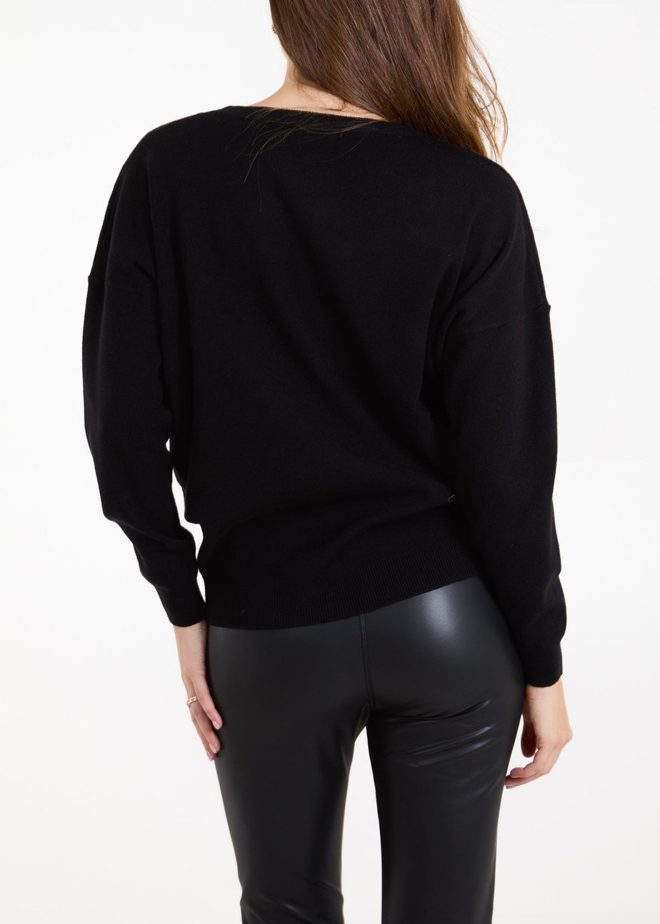 Blue Vanilla Black Christmas Jingle Bell Bauble Jumper