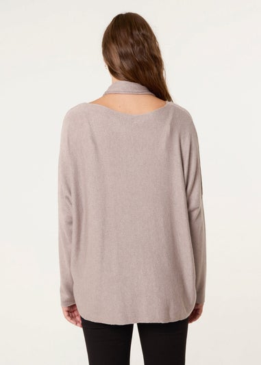 Blue Vanilla Beige Scarf Cut And Sew 2in1 Jumper