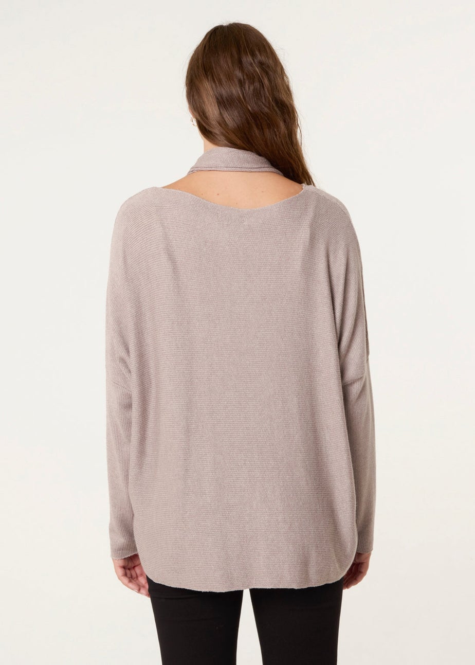 Blue Vanilla Beige Scarf Cut And Sew 2in1 Jumper