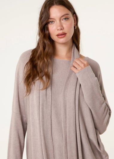 Blue Vanilla Beige Scarf Cut And Sew 2in1 Jumper