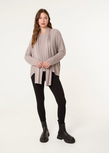 Blue Vanilla Beige Scarf Cut And Sew 2in1 Jumper