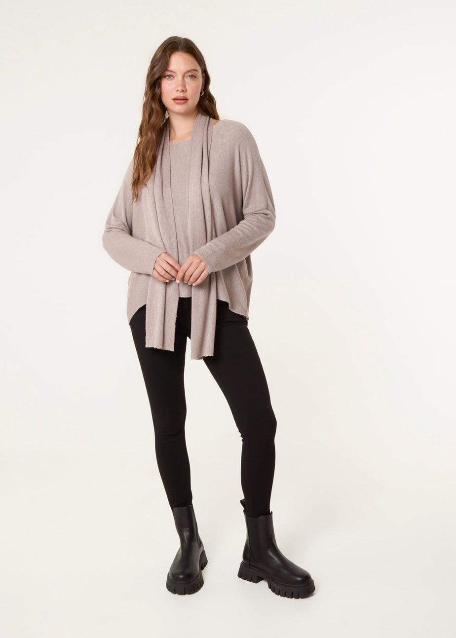 Blue Vanilla Beige Scarf Cut And Sew 2in1 Jumper